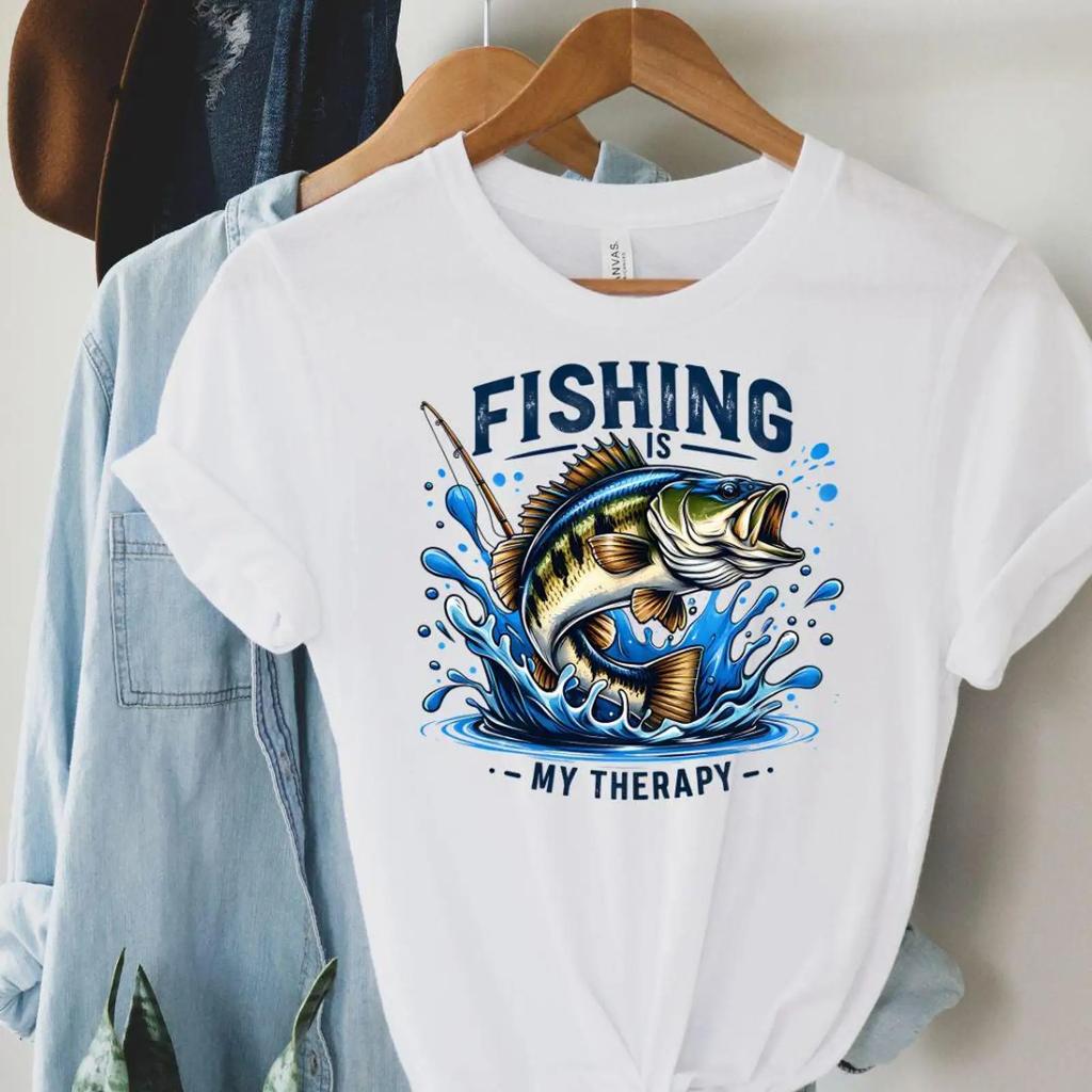Funny Fisherunisex T Shirt Bass Fishing Apparel For Anglers Vintage Stylish Designer Clothes Breathable Graphic Versatile