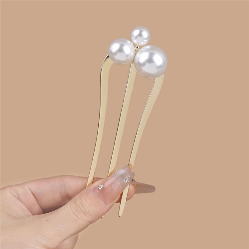 Chinese Style Beaded Three Teeth Hair Comb Elegant Retro Hairpin Daily Hanfu Cheongsam Hair Accessories