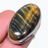 Кольцо из серебра 925 пробы с натуральным тигровым глазом, размер 7, b1t76