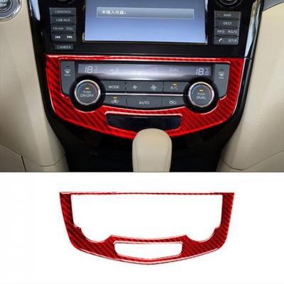 Красная углеродная fiber накладка на панель цифрового климат-контроля для Nissan Rogue 2014-2016