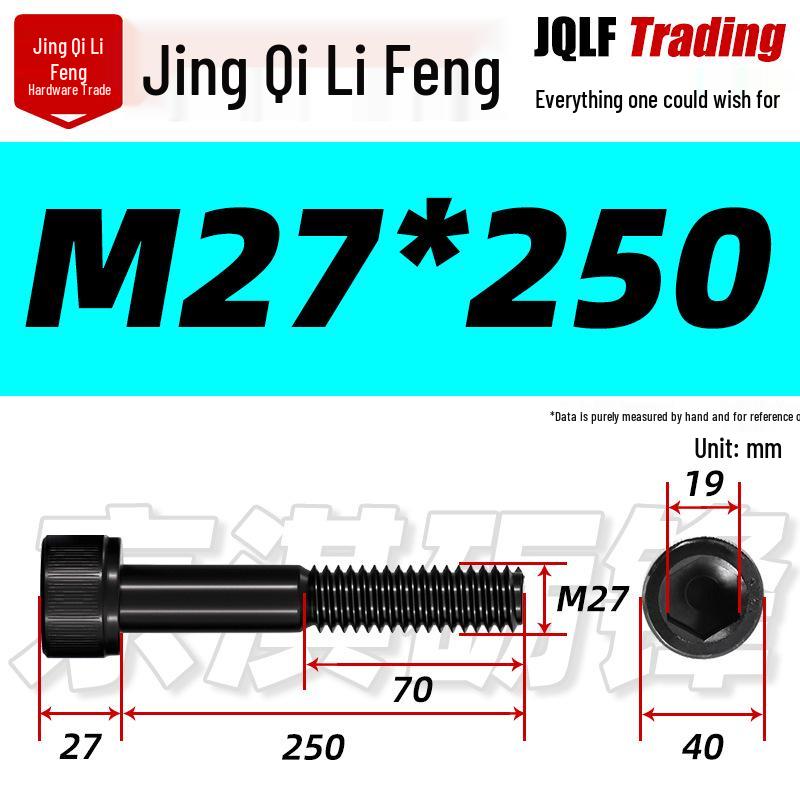 M20-M27 High Strength Blackened Hex Socket Head Cap Screw with Knurled Cylindrical Half Thread