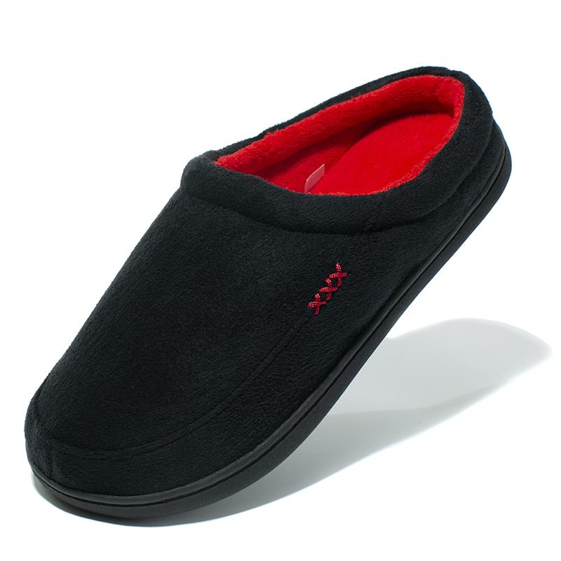 NDB Men's Slippers Warm Memory Foam Suede Shoe Plush Shearling Lined Slip On Indoor Outdoor Clog House Slippers Plus Size 40-50