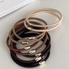 Set of 2 Korean Style Coffee Color Elastic Hair Bands with Gold Beads