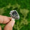 Gift For Her 925 Silver Natural Silver Leaf Jasper Stackable Adjustable Ring