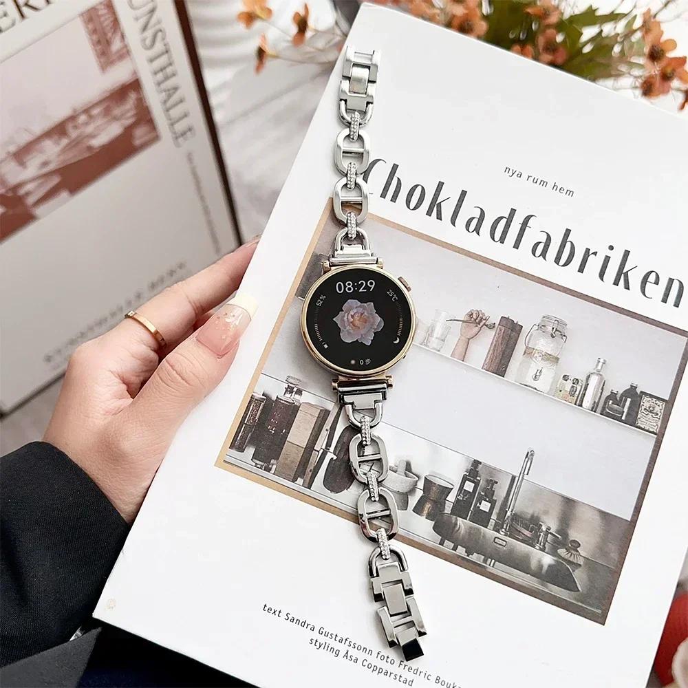 18 20 22 мм Роскошный ремешок из нержавеющей стали для Huawei Watch GT6/5 46 мм 42 мм 4 4Pro Женский ремешок для Samsung Galaxy 7 6 5 4 40 мм 44 мм