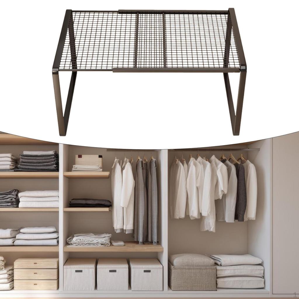 Expandable Cabinet Storage Shelf Organizer Rack Nonslip Reusable for Books Home Under Sink