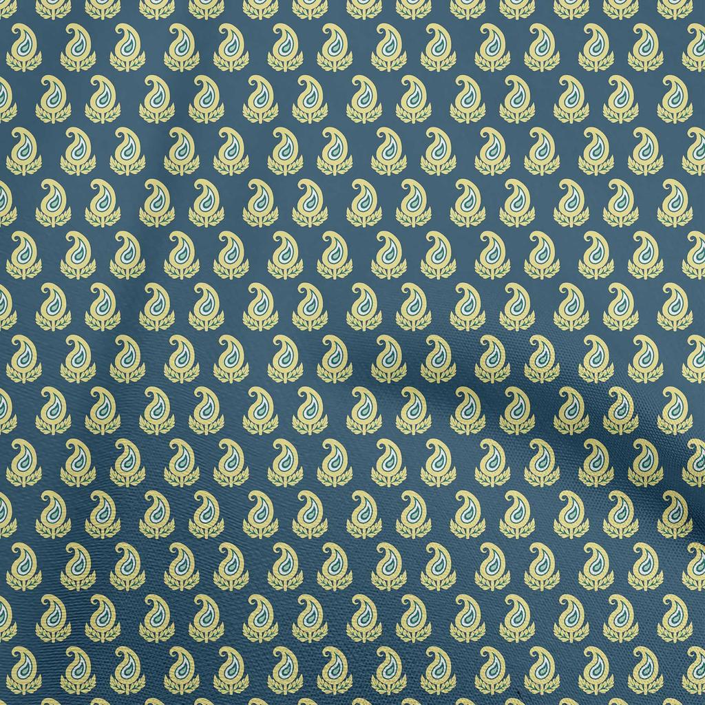 oneOone Ткань Cotton Flex Dark Olive Green, азиатский узор пейсли, швейные проекты, принты на ткани по ярдам 40 дюймов