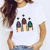 Футболка для женщин-подростков, футболки с героями мультфильмов Kawaii Trend, дизайн ногтей для ногтей, одежда унисекс, винтажная мужская уличная одежда, повседневный стиль, мода