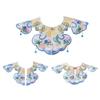Embroidered Flower Faux Collar Decorative Collar for Ancient Costume Removable False Collar Female Adjust Neck Shawl