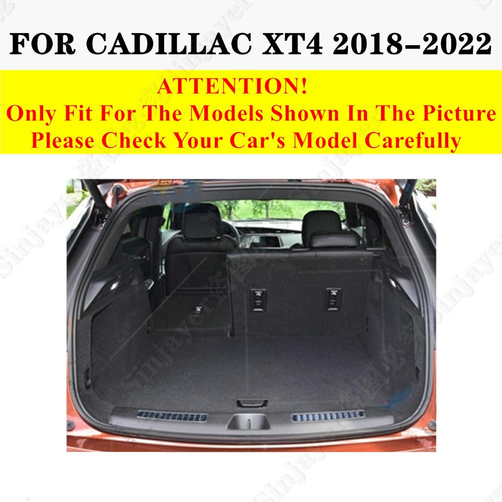 Sinjayer Car AUTO Trunk Mat ALL Weather Tail Boot Luggage Pad Carpet Flat Side Cargo Liner Cover Fit For Cadillac XT4