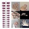 24Pcs Full Cover Medium-long Square Head False Nails Detachable Press-on Nails Women