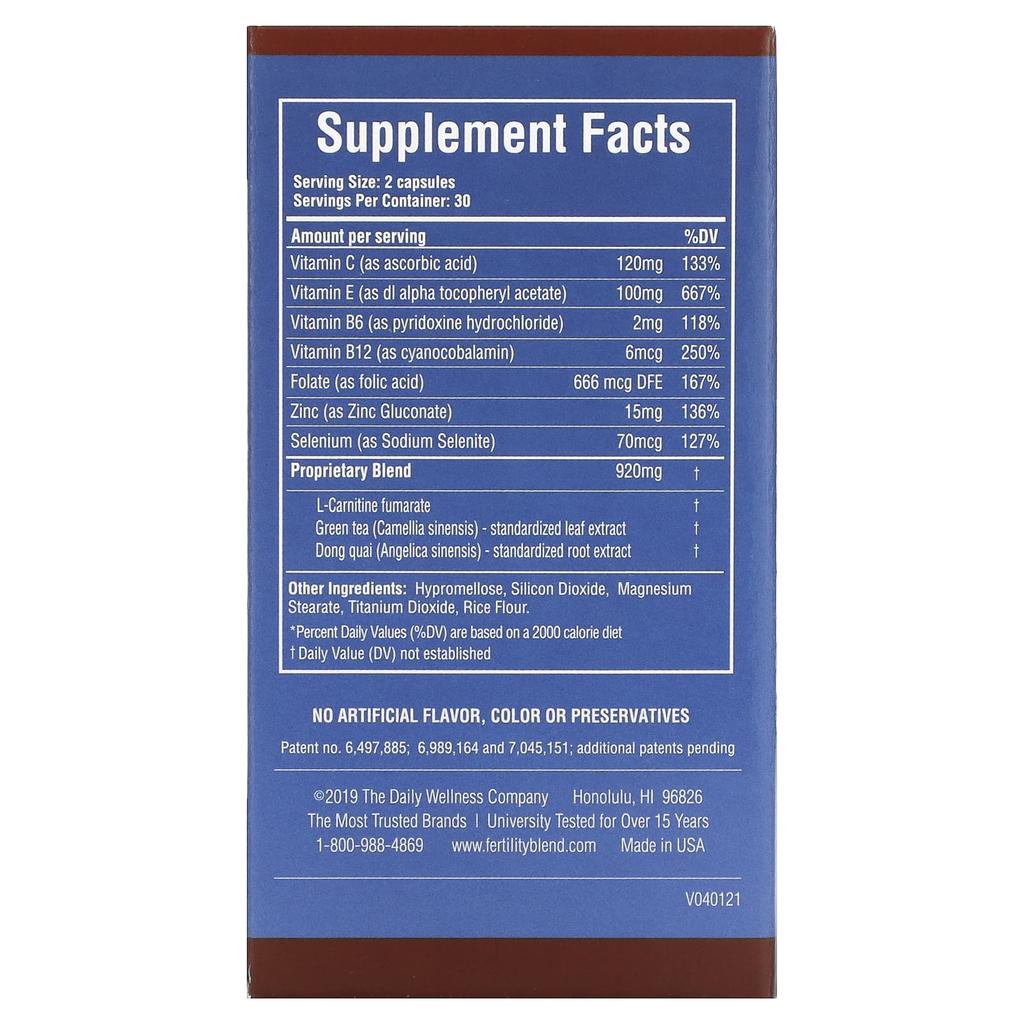 Daily Wellness Company Смесь для повышения фертильности, для мужчин, 60 растительных капсул