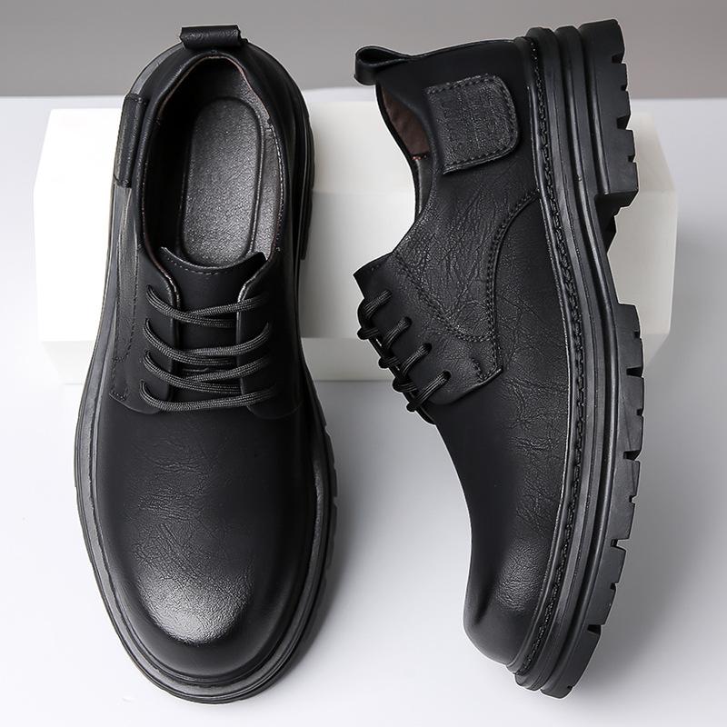 2025 осень и зима новые мужские ретро трендовые кожаные туфли с оснасткой мужские туфли на платформе ручной работы онлайн повседневные кожаные туфли 5087