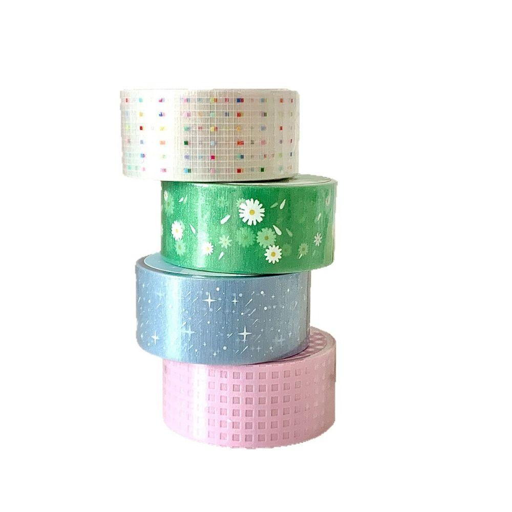 Sand Sparkle Masking Tape Flower Pattern Sticker Tapes Retro Packaging Tape Box Packaging