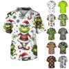 Men's Printing Short Sleeve V-neck Working Blouse Chest Pocket Carer Top