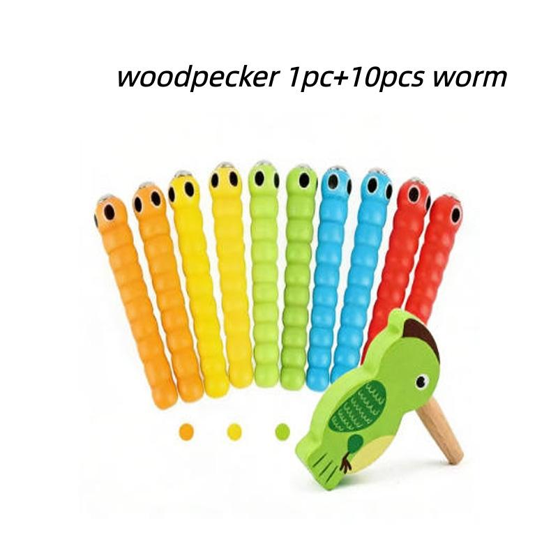 Монтессори Развивающие Деревянные Игрушки Палочки Червячки Для Игры Поймай Червяка Клубничка Захват Младенец Деревянные Детские Игрушки Аксессуары