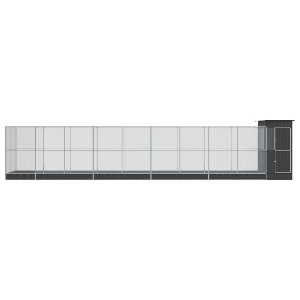Aviary with Extension Silver 1037 x 203 x 216 cm Steel