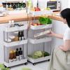 New Upgrade Thicker Material Multi-layer Storage Cart Rolling Wheels Kitchen Bathroom Organizer Household Rack Mobile Shelf