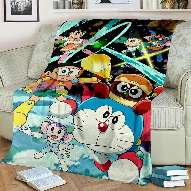 3D Printing D-Doraemon Anime Cartoon Blanket,Soft Throw Blanket for Home Bedroom Bed Sofa Picnic Travel Office Cover Blanket Kid