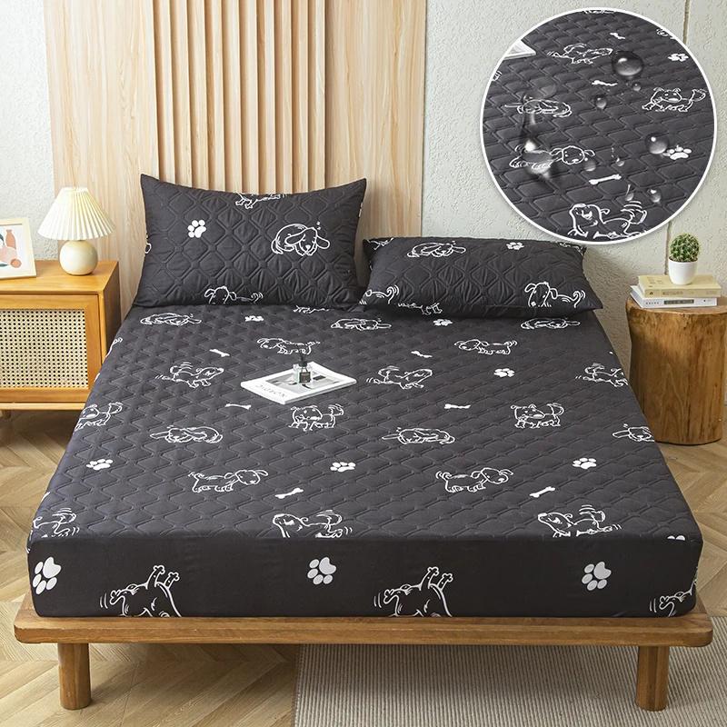 Супер водонепроницаемый стеганый матрас для кровати, набор чехлов для односпальной двуспальной кровати, защита от намокания, пылезащитная простыня на кровати