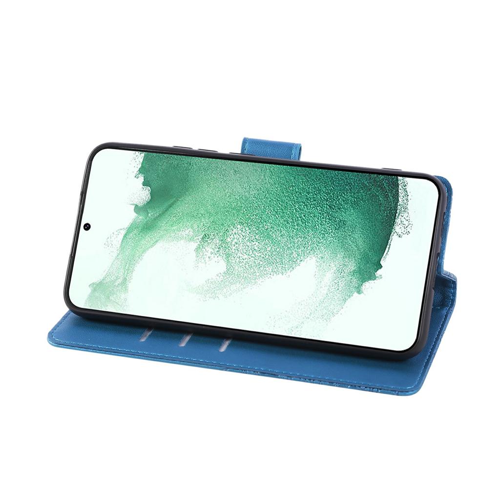 Чехол для Samsung Galaxy S22+ 5G в виде кошелька из искусственной кожи с рисунком розы и 3 отделениями для карт