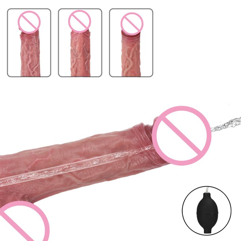 Реалистичный спрей-водяной дилдо Эякулирующий Струящийся Пенис Взрослый Сильная Присоска Женская Мастурбация Большой Член Секс-Игрушки Для Женщин