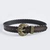 New Women's Retro Old Threaded Rivet Embossed Brown Belt Women's Personality Retro Belt