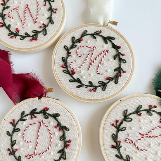 Сделай сам Вышитое Рождественское Украшение Вышивка Инициала Набор для Рукоделия Мини Рождественский Набор для Вышивания для Начинающих