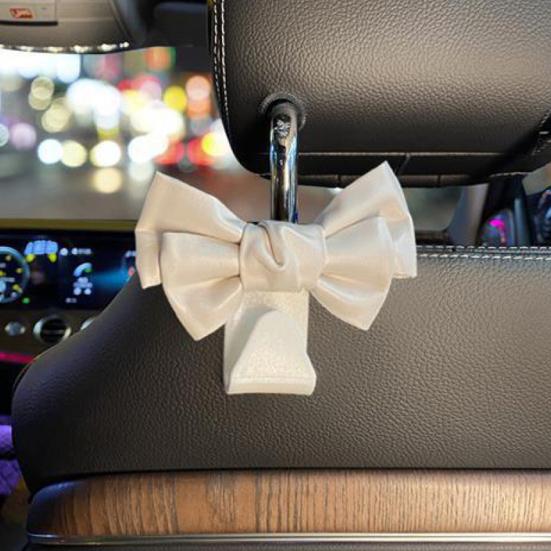 Крючки для автомобиля с бантом, симпатичный крючок для спинки сиденья автомобиля с бантом, прочный кошелек с бантом