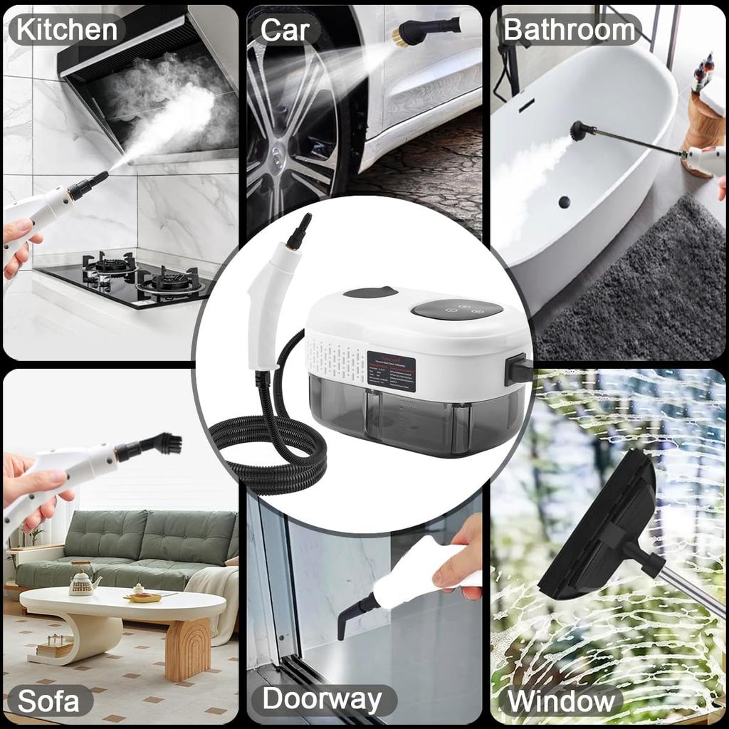 Пароочиститель, 2500 Вт, отпариватель под давлением для уборки, многоцелевой отпариватель, 15 с быстрого нагрева, ручной автомобильный отпариватель для кухни, ванной комнаты, дома