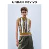 UR 2025 Spring Women's Retro Multi-Color Knit Sleeveless Top