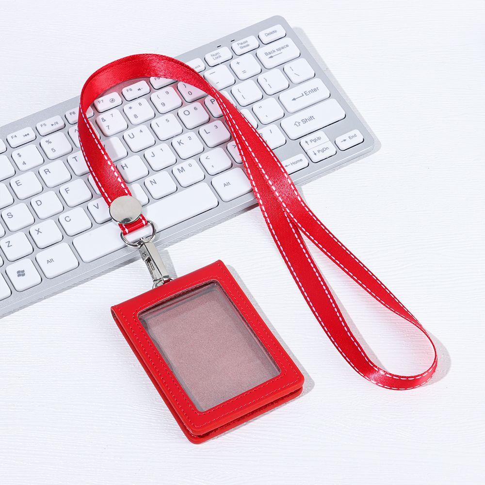 Кожаные двойные катушки для карт, зажим для ремня, держатель для бейджа, шнурок для удостоверения личности, зажим для брелока с именем