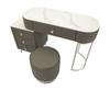 Bed Desk Sharon Grey With Stool Silver Legs Cm 120X40X75 (Stool Size Ø36X39)