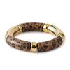 Acrylic Leopard Bracelets Beaded Curved Tube Bangle Fashion Bohemia Style Bracelets  Women
