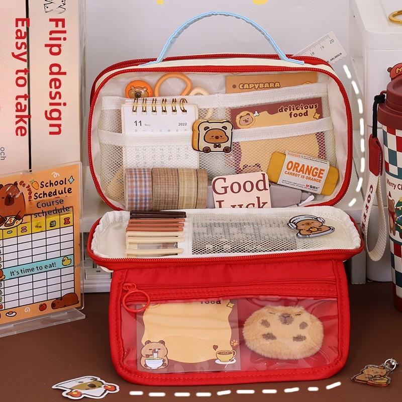 Vintage Style Oxford Pen Organizer For Students With Durable Material And Spacious Compartments