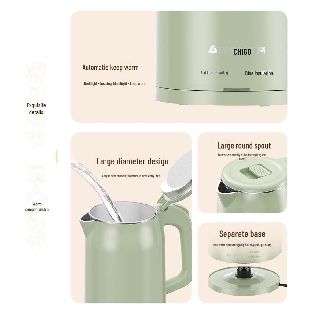 Электрический чайник Chigo: Чайник большой емкости с автоматической изоляцией и защитой от сухого кипения