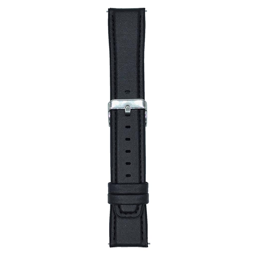 20mm Watch Band for Samsung Galaxy Watch7 44mm/40mm Flat End Napa Texture PU Covered Silicone Strap