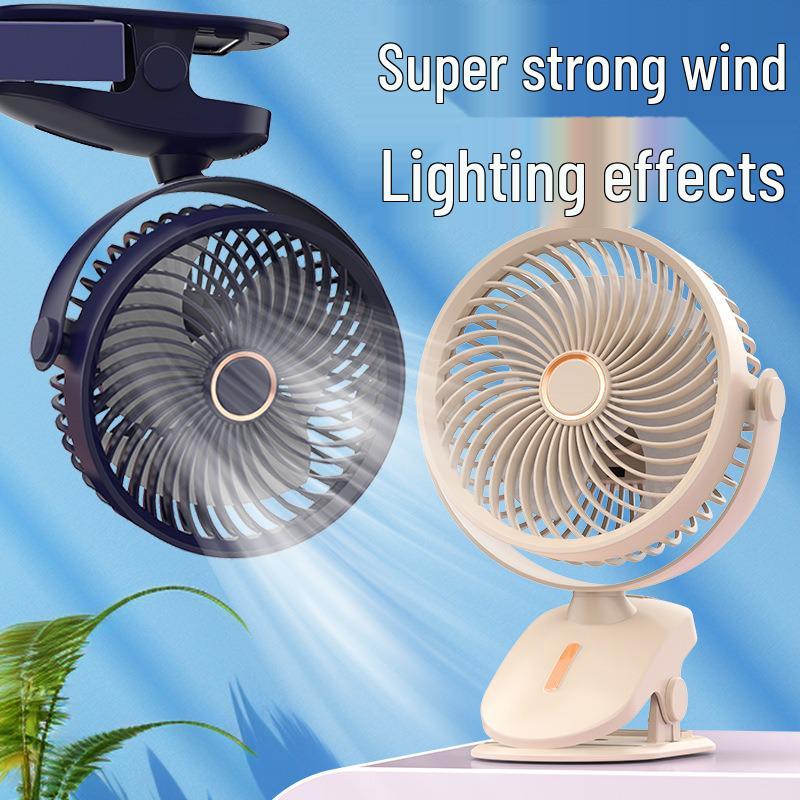 6-Inch USB Rechargeable Mini Fan with Night Light for Desktop, Office, Dorm