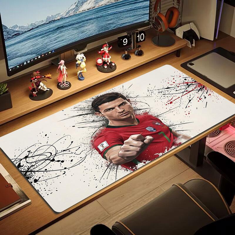CR7 Большой коврик для мыши Большой игровой коврик для стола Нескользящий коврик для ноутбука и планшета XXL Коврик для мини-ПК Игровой коврик с заблокированным краем