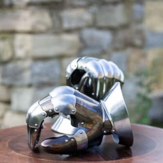 Средневековые рукавицы "Темный волк" Защита рук из пружинной стали Броня Перчатки