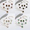 3PCS Four Leaf Clover Shell Stainless Steel Pendant Accessories Necklace Bracelet Earnail Jewelry Three Piece Set