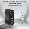 Универсальный USB-C хаб с питанием по PoE, обеспечивает 60 Вт зарядки и гигабитную сеть для ноутбука, PoE-адаптер USB PD с оптоволоконным восходящим каналом