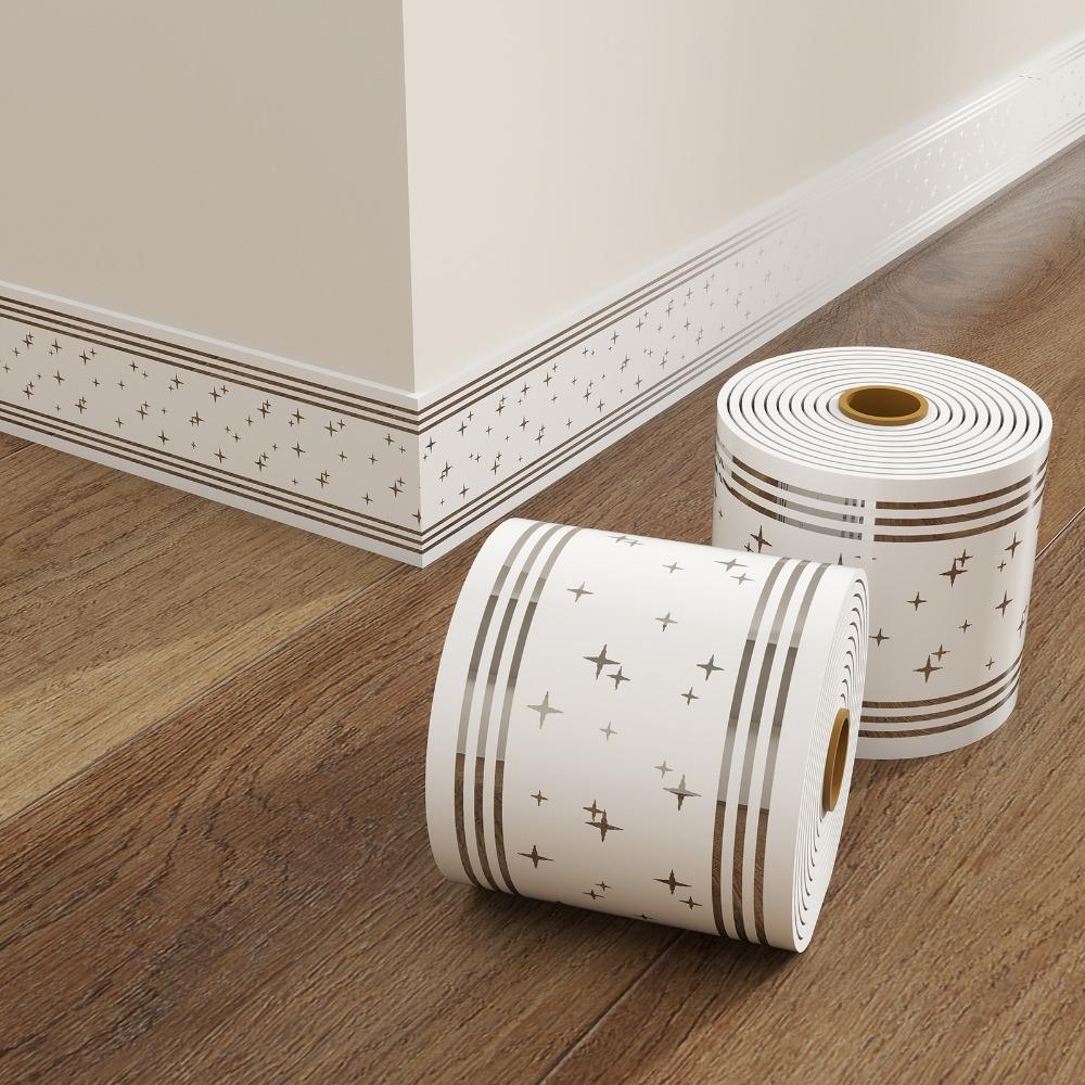 Сделай сам 5 метров Настенный плинтус Утолщенный Противоударная плинтусная линия Мягкая Самоклеящаяся Угловая линия Для дома