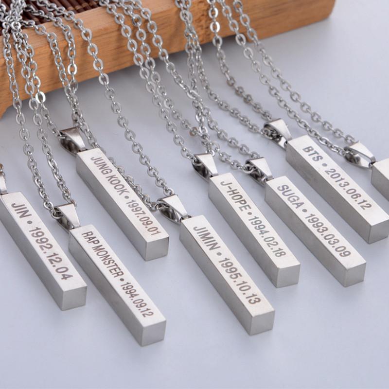 Bangtan Boys Themed Jewelry Stainless Steel Long Chain For Women And Teens