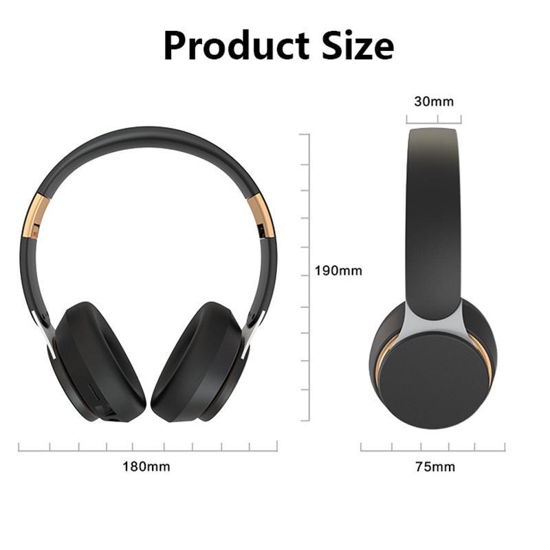 VAORLO Noise Reduction Wireless Headphone Bluetooth 5.0 HiFi Subwoofer Bass With HD Microphone Foldable Stereo Adjustable Earphones