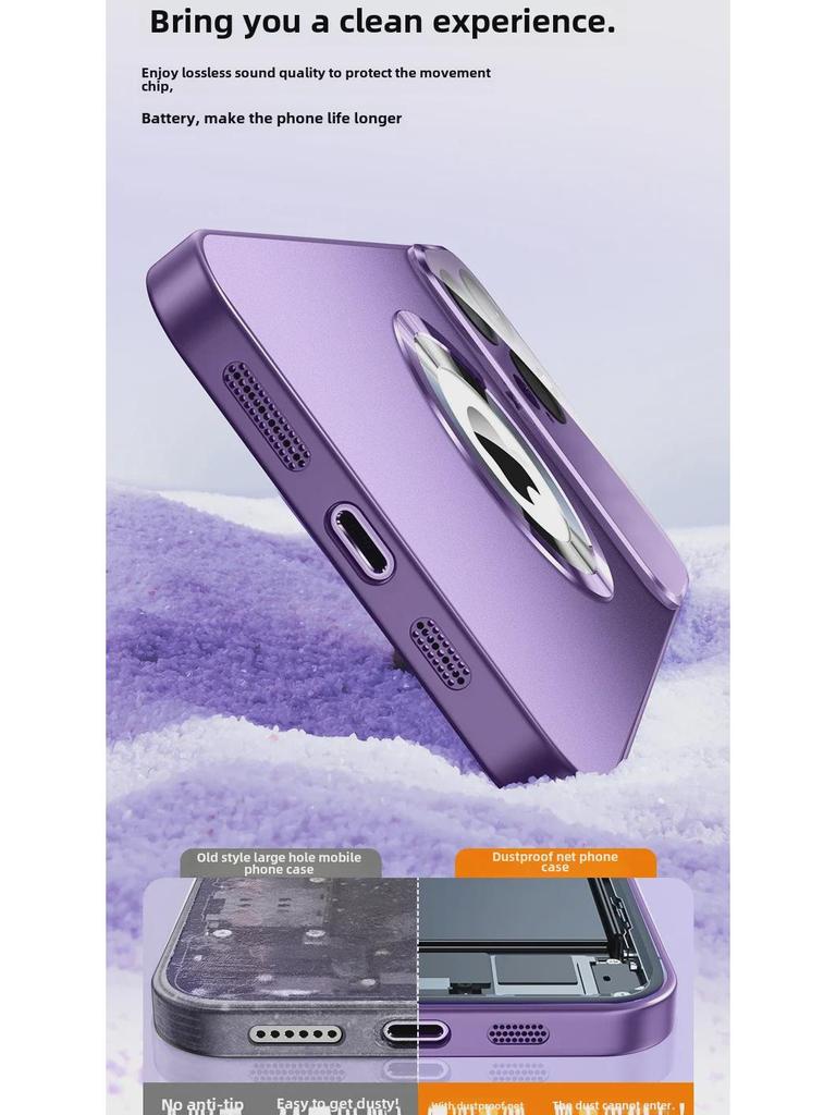 Магнитный матовый защитный чехол для iPhone 15, 14 и 13 Pro Max — защита от падений, большой дизайн с окном