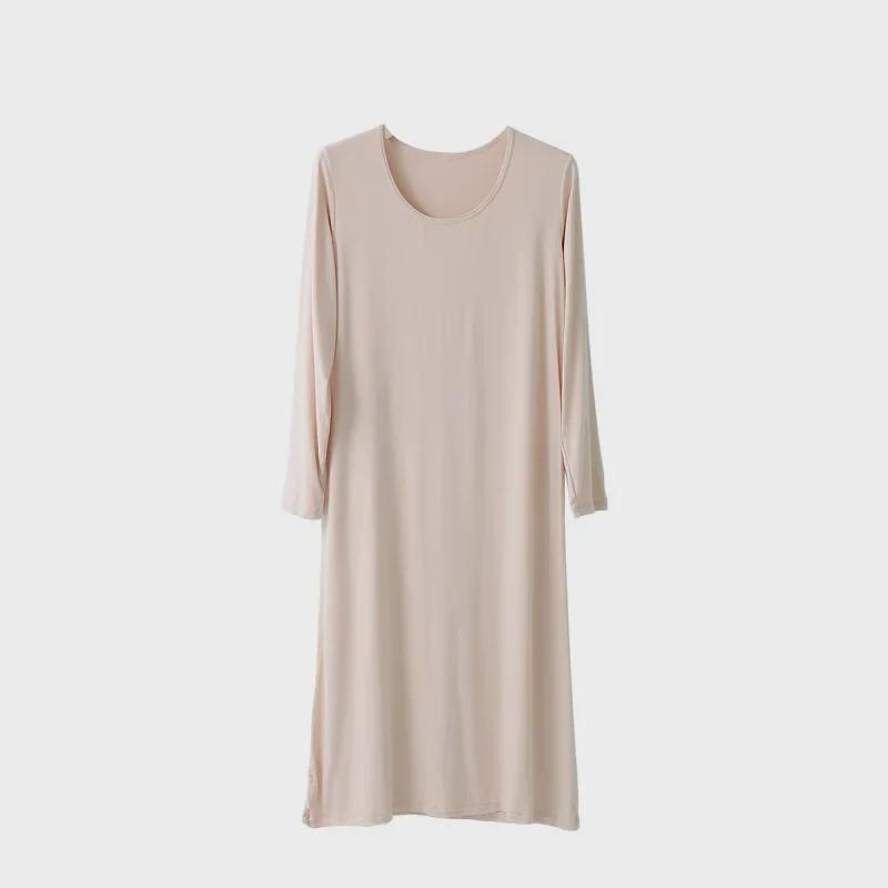 Женская ночная рубашка из модала с длинными рукавами – свободная, тонкая, идеальная для весенних и летних пижам