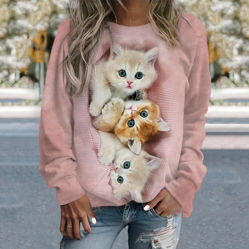 Women's T-shirt Dog 3d Print Sweatshirt T-shirt Women Fashion Crewneck Hoodie Kawaii Animal Sweats Women Tracksuit Girl Coats Sudaderas