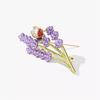 Lavender Brooch with Ladybug Decor Suit Coat Collar Dress Scarf Hat Decoration Pin Dripping Oil Insect Flower Brooch for Formal Party Wedding