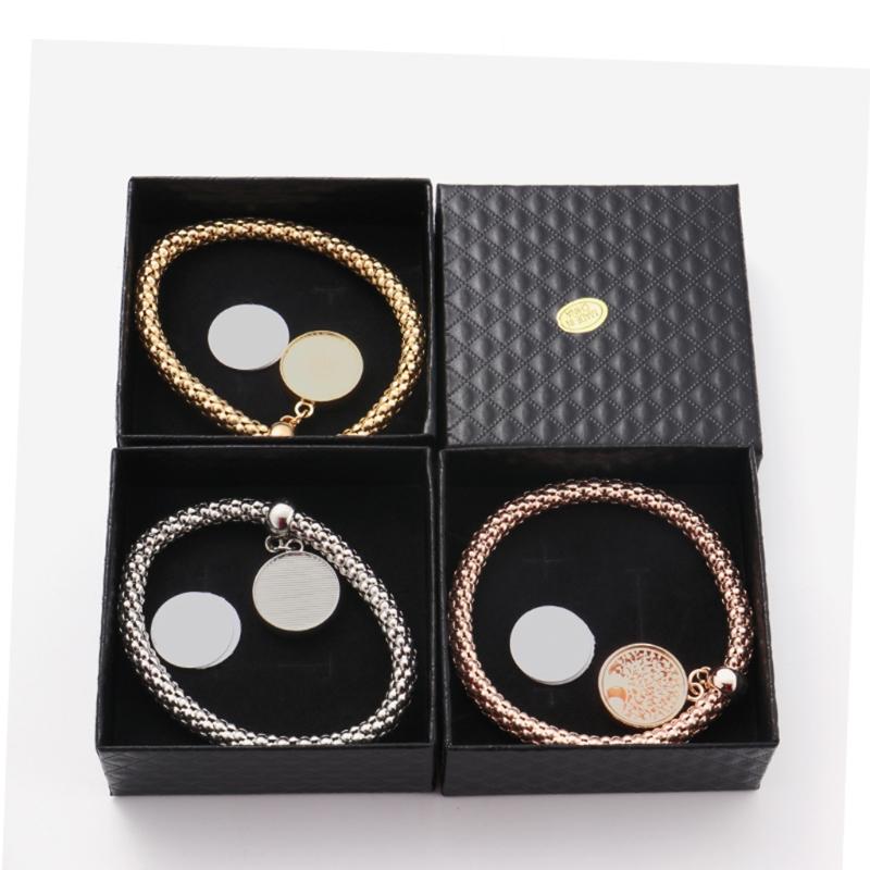 Пустой металлический круглый кулон для термопереноса, круглый браслет, ювелирный кулон для друзей/семьи